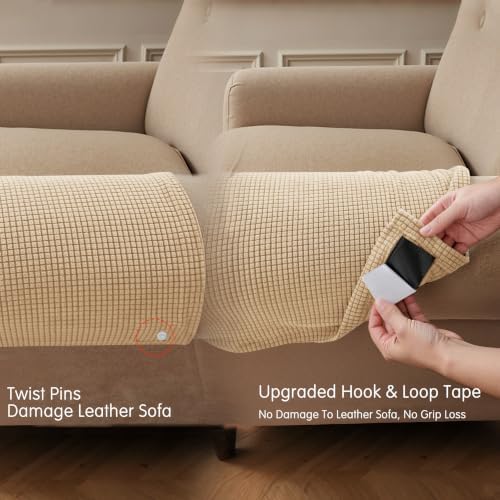 SUBRTEX Stretch Couch Arm Covers Set of 2, Non-Slip Sofa Armrest Slipcovers