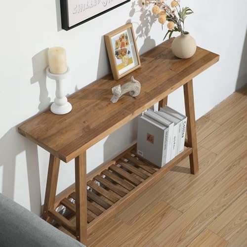 HOKYHOKY Reclaimed Solid Wood Console Table, 43.3" Farmhouse Entryway Table