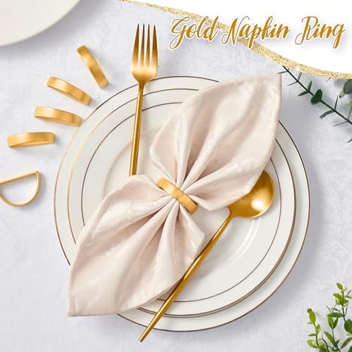 APTWOW Gold Napkin Rings Set of 200, Thanksgiving Christmas Table Decor