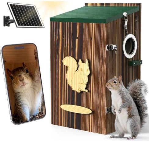 KinetCam Smart Squirrel Box with Camera,Separate Camera Bay,Solar-Powered