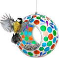 Sunnydaze Mosaic Glass Bird Feeder for Outdoors, Dragonfly Dreams
