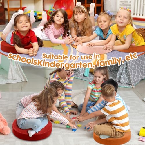 GlikCeil 8 Pcs Round Floor Pillow Cushions for Kids Classroom 15'' Soft Flexible Seating Classroom Elementary Extra Thick Floor Cushions for Daycare Kindergarten Reading Corner Library (Advanced Boho)