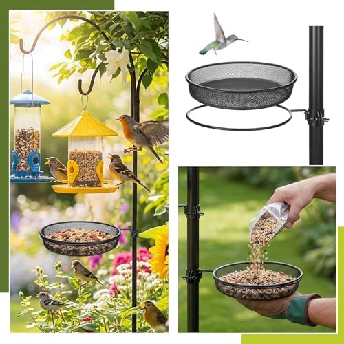 LemonRoad 2 Pack Mesh Trays Seed Trays for 1" Bird Feeder Poles
