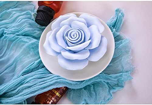Essential Oil Passive Flower Diffuser -Non-Electric Porcelain Aromatherapy Diffusers for Small Mini Room, Desk Decorative, Bathroom (Blue Rose)