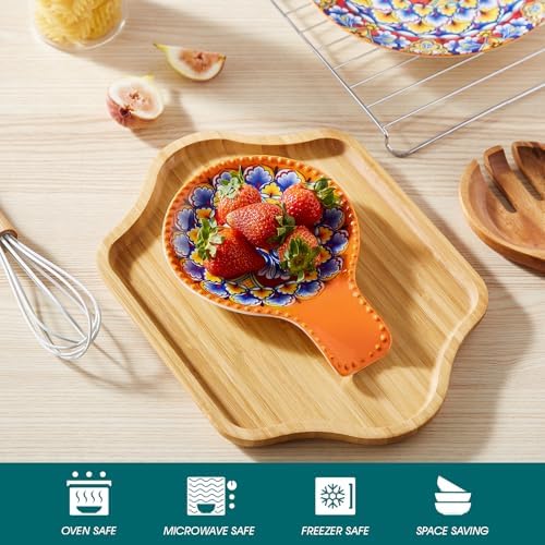 vancasso 7.7 Inch Ceramic Spoon Rest, Bohemian Stove Top Kitchen, Orange