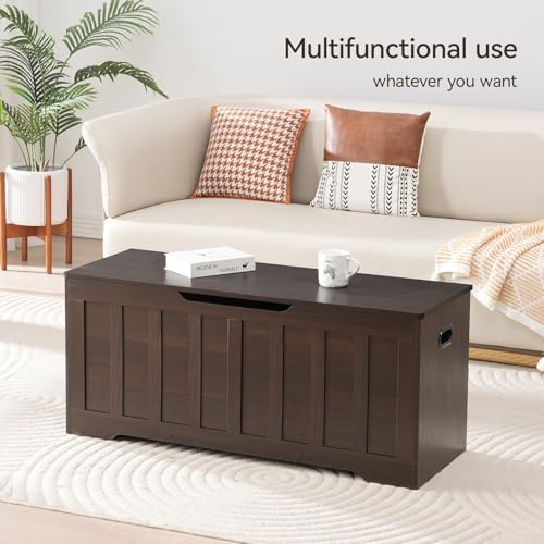 VANKILEY 43.3" Storage Chest Extra Large, Storage Bench.(Espresso).