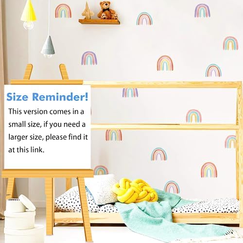 Small Pastel Rainbow Wall Decals for Playroom, Peel and Stick