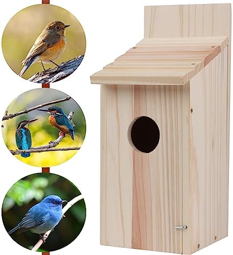 Wren Bird Houses for Outside,Cedar Swallow Wren Hummingbird Houses,DIY,1Pcs