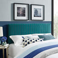 Modway Keira Channel Tufted Performance Velvet Upholstered Full / Queen Headboard in Teal
