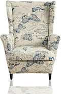 Wing Chair Slipcover, 2-Piece Printed Wingback Chair Cover