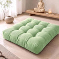 Large Floor Pillows for Adults, Square Meditation Cushion, 22 Inch Green