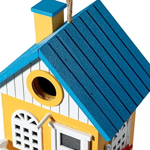 CARTMAN Colorful Hanging Wooden Birdhouse Feeder