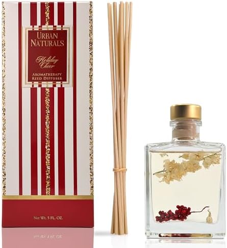 Urban Naturals Reed Diffuser Set, Holiday Cheer - Bathroom Shelf Décor
