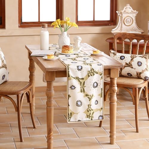 bilin gaier Designer French Vintage Extra Long Table Runner,118"x12"