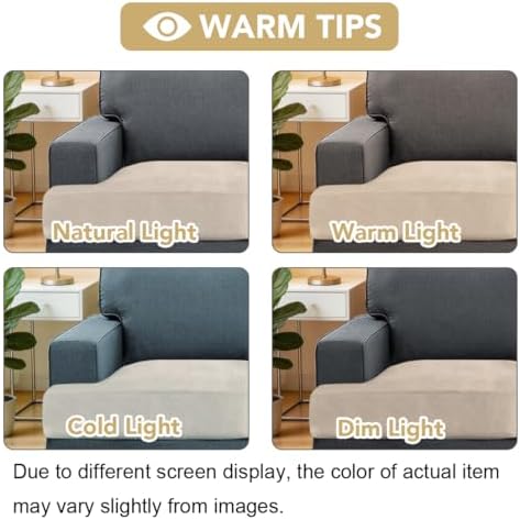 H.VERSAILTEX Stretch Velvet 3 Piece T Cushion Sofa Slipcovers Individually Covers for 3 Cushion Couch Seat Cushion Covers for Sofa Seat Cushion Covers Stay in Place(Sofa, Ivory)