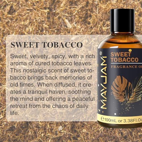 MAYJAM Sweet Tobacco Fragrance Oil for Diffusers for Home, 100ML/3.38FL.OZ