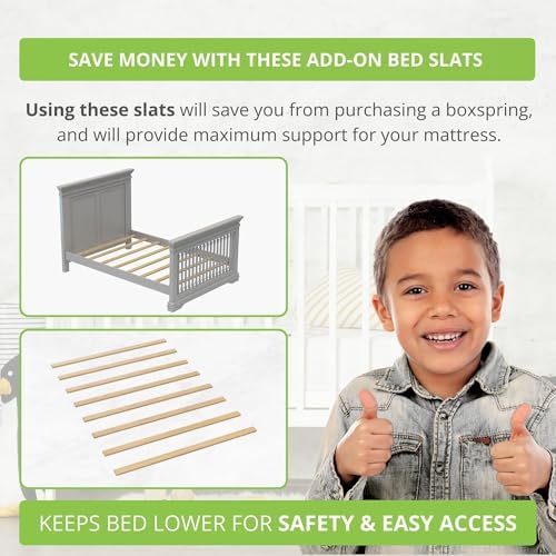 Replacement Bed Slats for Twin, Full, Queen & King Beds; Solid Wood Support