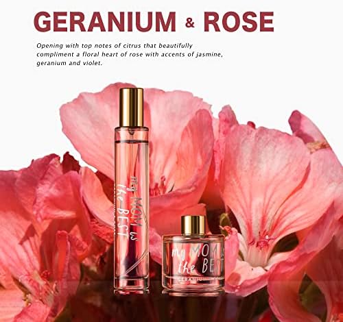 Hidden Label Soy Candle Set: Geranium & Rose 'Best Mom' Gift with Reed Diffuser & Room Spray