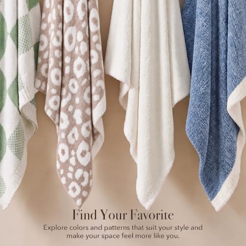Monbix Soft Twin Size Checkered Blanket for Bed-Cozy Knitted Blankets