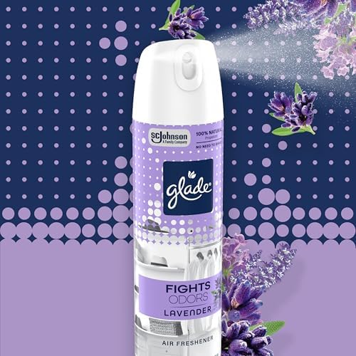 Glade Air Freshener Room Spray, Lavender Scent, Odor Fighting to Deliver Long Lasting Freshness, 7.3 Oz, 6 Count
