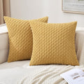 MIULEE Decorative Throw Pillow Covers 18x18 Gold Textured Corduroy