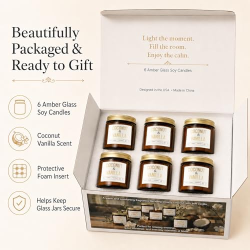 6-Pack Scented Candles for Home Scented - Candles Gift Set for Women