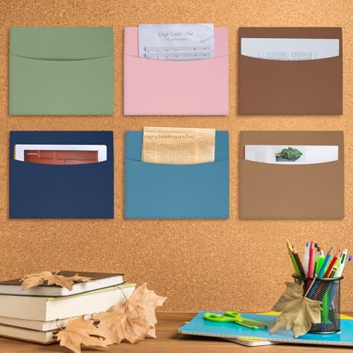 Newtay 24 Pcs Oversized Wall Pockets File Organizer, Mocha Mousse Color