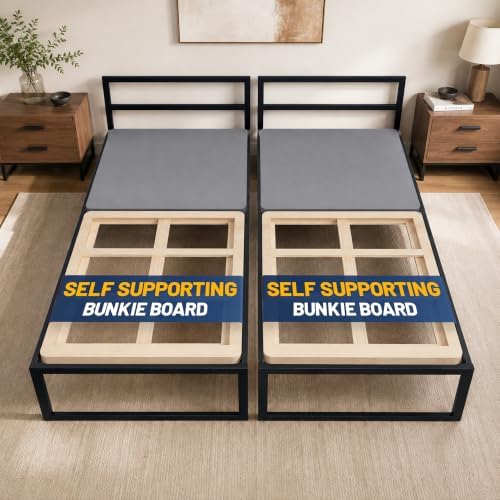 Greaton, 1.5-Inch Split Wood Bunkie Board Twin XL Size, Under Mattress Support, Fits Bed Frames, bunk beds, Fully Assembled, Breathable Fabric Cover, Replaces Bed Slats or Box Spring