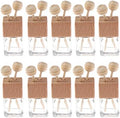 10 Pack,8ml Clear Glass Car Air Freshener Perfume Clip Diffuser,Empty Essential Oil Perfume Vials Diffuser Vent Outlet,Thick Glass Ornament With Wooden Caps,FREE Funnel,Dropper