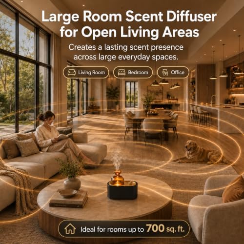 Waterless Essential Oil Diffuser, Rechargeable Cordless with Warm Light