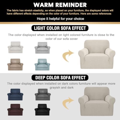 PrinceDeco Stretch Chair Cover Chair Slipcovers with Arms 1-Piece Chair Sofa Slipcovers or Living Room Non Slip Armchair Cover Furniture Protector Dogs Pet Friendly(Armchair,Island Fossi)