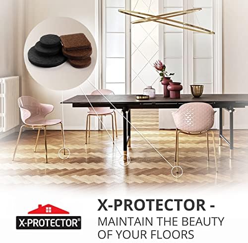 235 pcs Felt Furniture Pads Brown & Black X-Protector! for Hardwood Floors