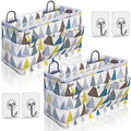 Kanrichu 2pcs Large Wall Hanging Organizer Bag, Linen Fabric Door Hanging Storage Baskets with Pockets, Waterproof Bin for Kitchen, Bedroom, Office, RV Camper (Colors)