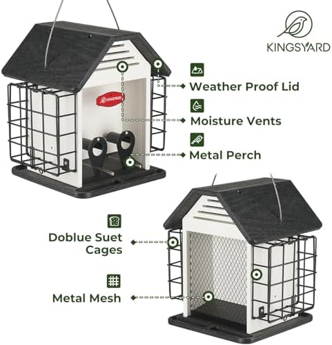Kingsyard Large Recycled Poly Lumber Bird Feeder for Outdoor Hanging