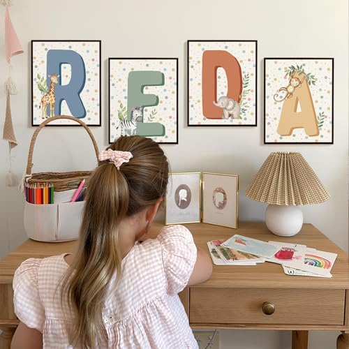 SkyCozy Boho Woodland Classroom Must Haves Homeschool Decor Set of 4