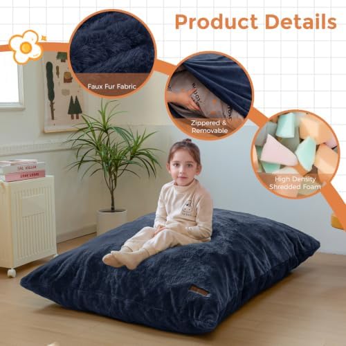 MAXYOYO 3 in 1 Kids Bean Bag Chair, Comfy Floor Sofa with Removed Cover