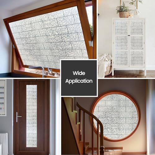 ADD.HERES Window Privacy Film, Glass Decorative Static Cling, 17.5" x 78.7"