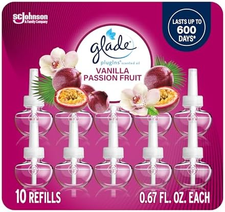 Glade PlugIns Air Freshener Refills, Vanilla Passion Fruit, 10 Count