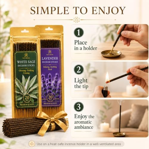 RAINFLOW Incense Sticks 160 Pack, 8 Scents Indian Incense Variety Pack