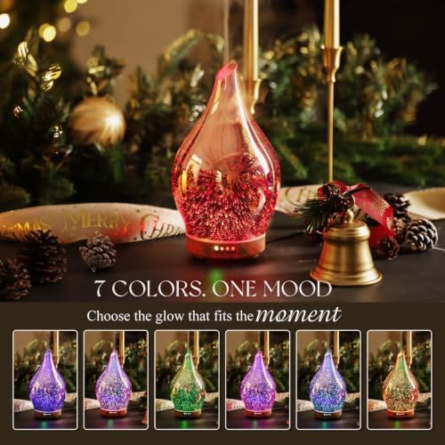 Porseme Essential Oil Diffuser 150ml Handmade Glass Diffuser 6H Runtime
