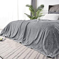 BEDELITE 3D Ribbed Jacquard Grey Full Size Blankes for Bed, 84x90 Inch