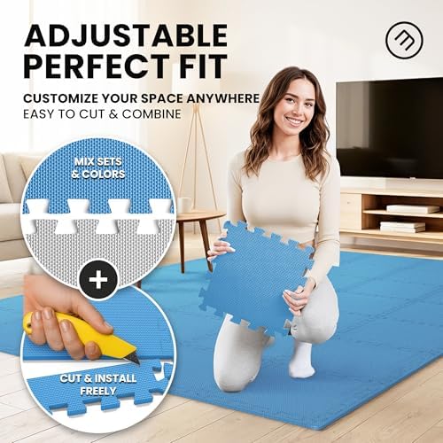 bemaxx Gym Mats Set - EVA Interlocking Foam Floor Tiles Workout Mat Puzzle