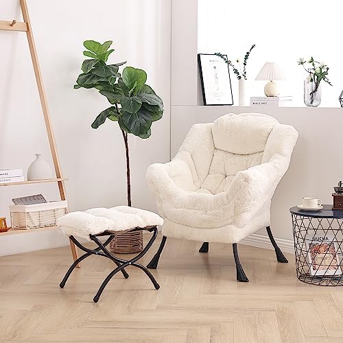 LITA Lazy Chair with Ottoman, Comfy Accent Reading Chair