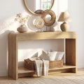 Farmhouse Entryway Table, 43.7" Console Table with Open Shelf