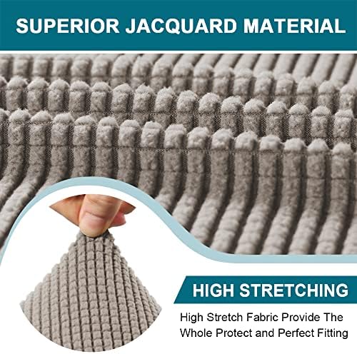 Turquoize 3 Piece T Cushion Sofa Slipcovers Sofa Cover for T Cushion Sofa Couches Stretch Couch Cover Furniture Covers with 2 Individual T Cushion Covers, Machine Washable (2 Cushion Sofa, Taupe)