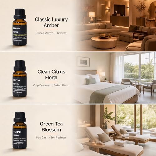 FEPPO Hotel Diffuser Oils Gift Set, 6 Luxury Fragrance Oil - 0.68fl oz x 6