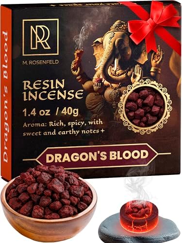 Dragon's Blood Premium Resin Incense - 100% Natural Aromatic Tree Gum Sap, Protects & Purifies Energy - 40g