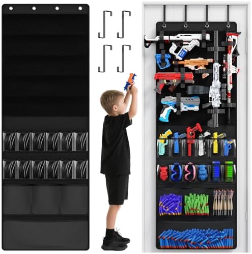 Mefirt Over the Door Storage for Nerf Guns, Toy Blasters Storage Organizer
