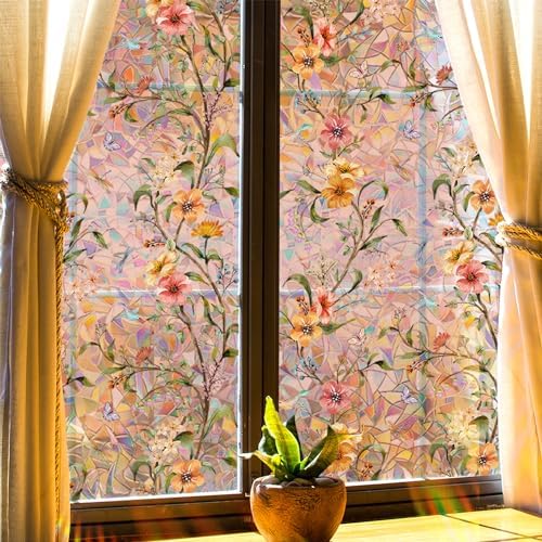 Stained Glass Window Film,17.5" x 78.7" Window Privacy Films