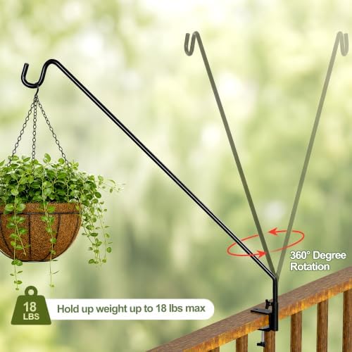 MIXXIDEA Heavy Duty Extensible Deck Hook - Adjustable for Hanging Bird Feeders, Plants, Wind Chimes, Lanterns